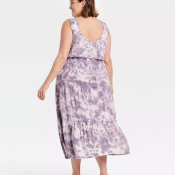 Knox Rose Purple Tie-Dye Sleeveless Dress Size XL-XXL - Picture 7 of 8